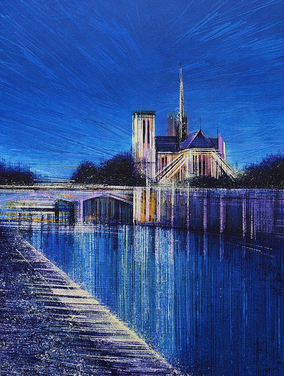 Paris - Notre Dame Cathedral by moonlight