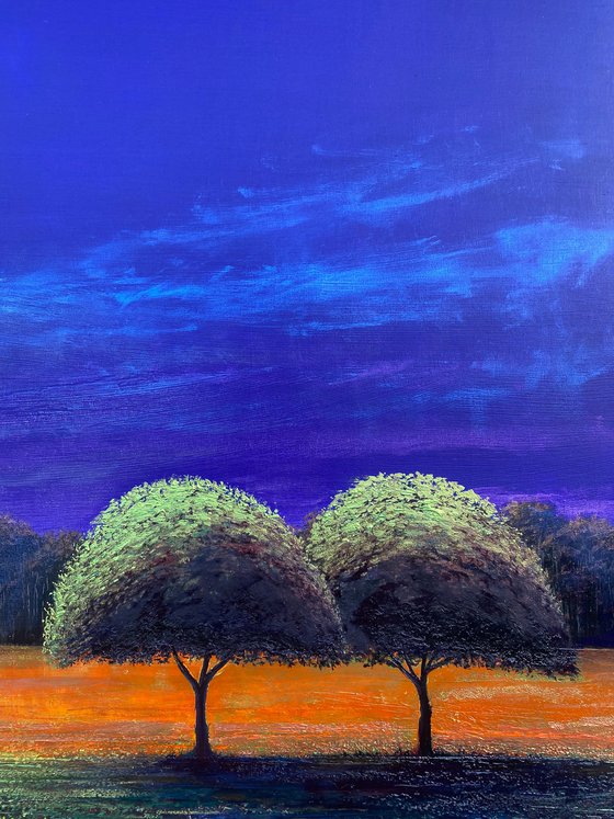 'Solaris Dreamfields XX' Surreal Landscape Oil Painting