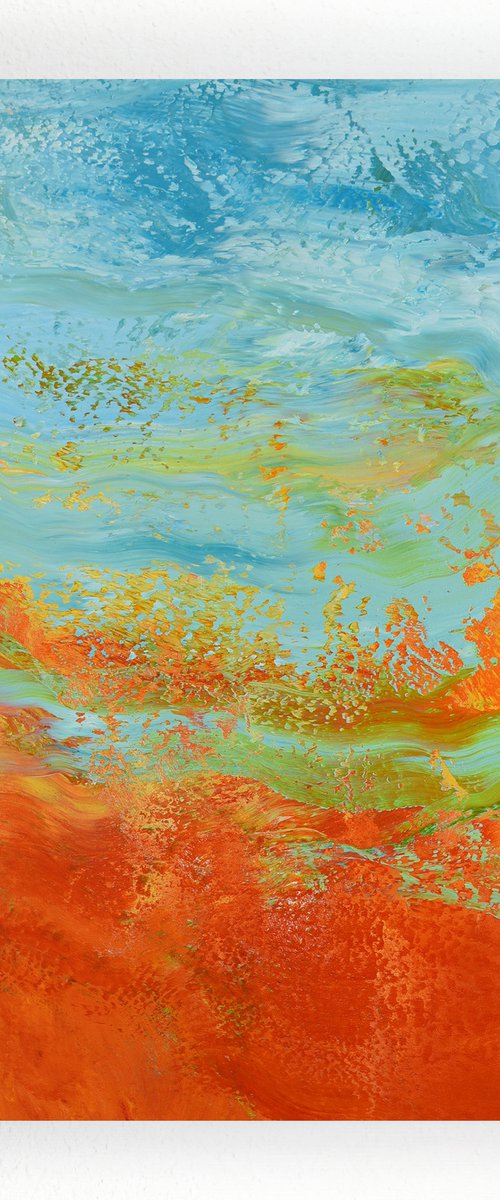 Orange Blue Swirl - Vibrant Colorful Abstract by Suzanne Vaughan