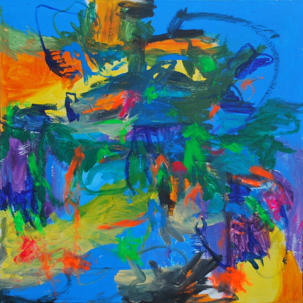 Abstract Acrylic Painting By Aasiri Wickremage, 35 X 35, Dawn, Original Artwork