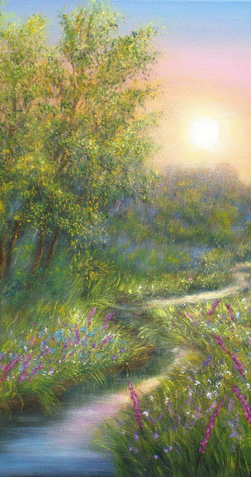 Sunset in the forest by Ludmilla Ukrow
