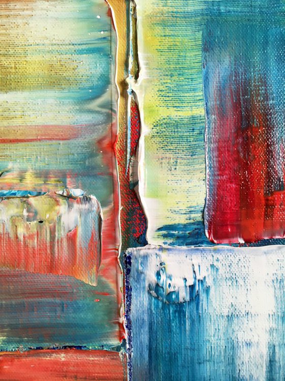 "On The Rocks" - FREE SHIPPING to the USA - Original PMS Abstract Oil Painting On Canvas
