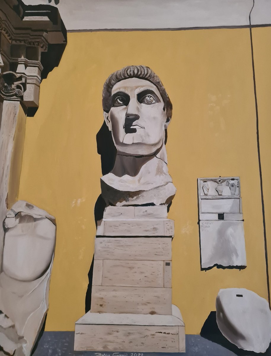 Photorealistic Cityscapes Oil Painting By Federico Grazzini, 28 X 35, In Hoc Signo Vinces, Original Artwork