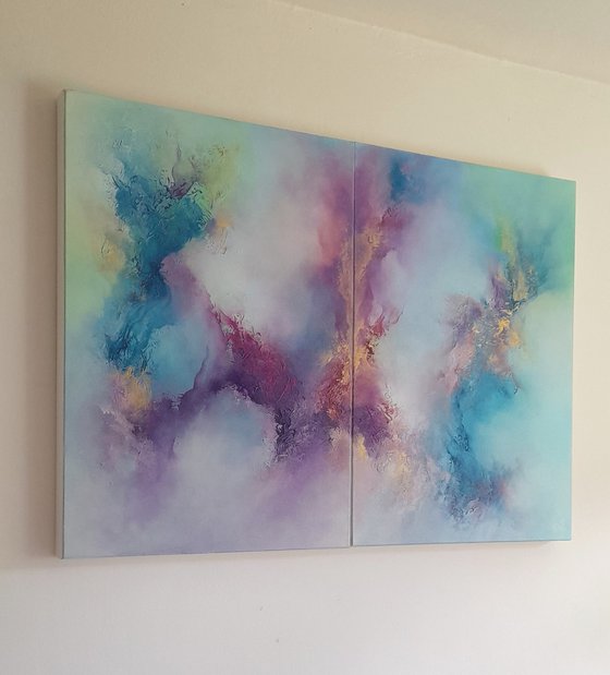 Sweet Spring  (Large Diptych Oil Painting - 100cms X 70cms)