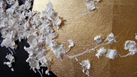 35.5” Blooming White Tree / Large Mixed Media Painting