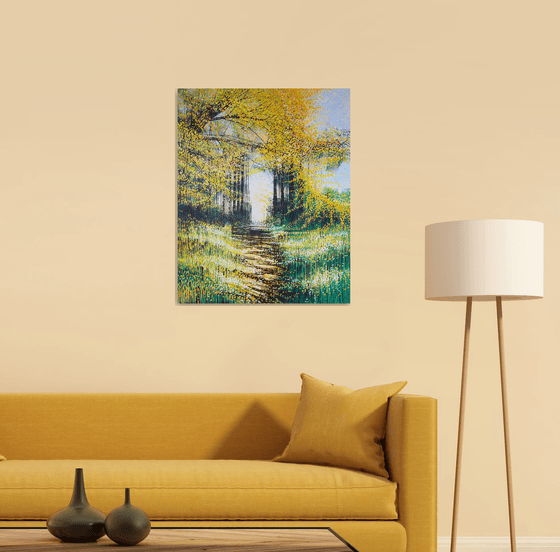 Sunlight Through Autumn Trees