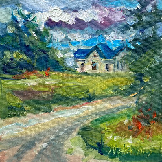 Country Road and Old house