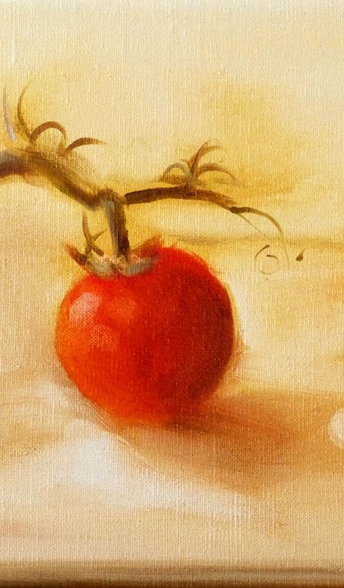 Still Life: The Tomato, oil on canvas 33x24 cm, ready to hang by Frederic Belaubre