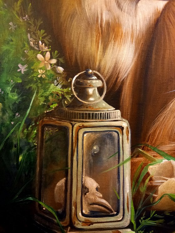 The reliquary- Original acrylic on canvas - 46 x 55 cm / 18 x 21.6 inches