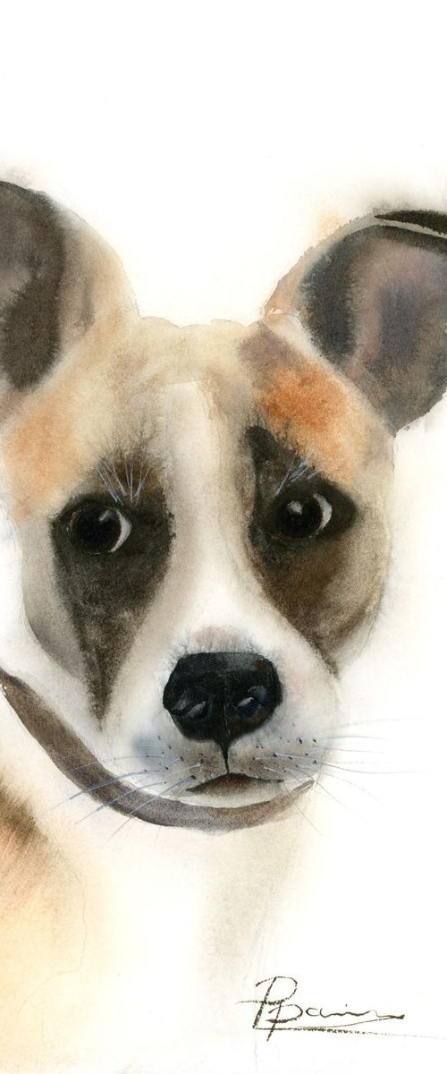 Watercolor Dog Portrait by Olga Tchefranov (Shefranov)