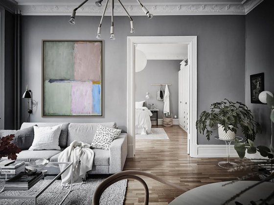 Large abstract painting pastel