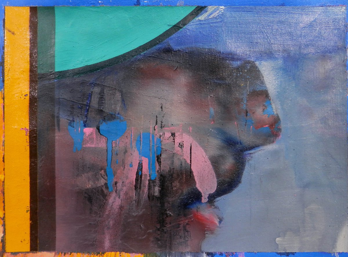 Urban And Pop Portrait Oil Painting By Milos Hronec, 11 X 8", Pleasure 2, Original Artwork