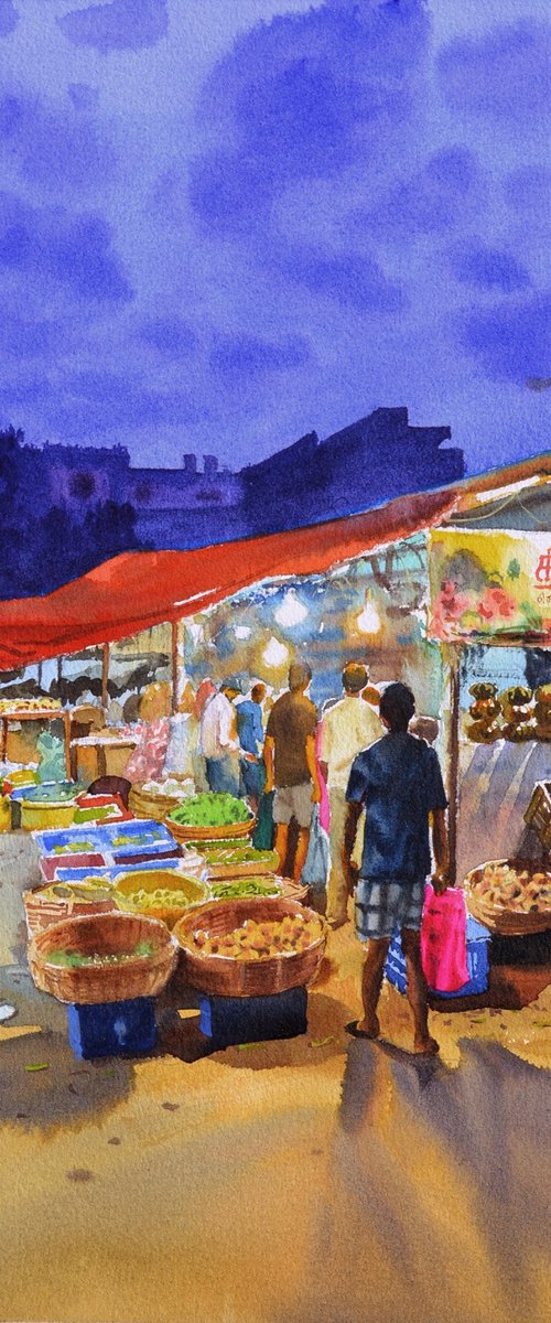 Shopping under the azure skies by Ramesh Jhawar