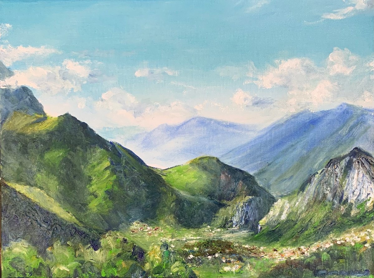 Impressionistic Landscape Oil Painting By Gianfranco Combi, 16 X 12, Il Bello Della Valle, Original Artwork