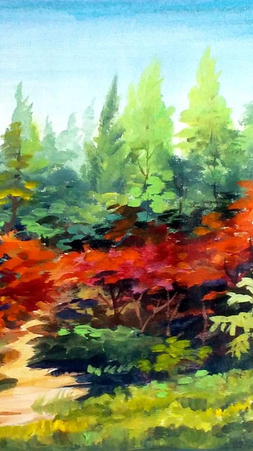 Flowers Forest Painting by Samiran Sarkar