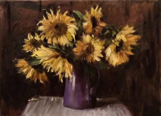 Still life with sunflowers