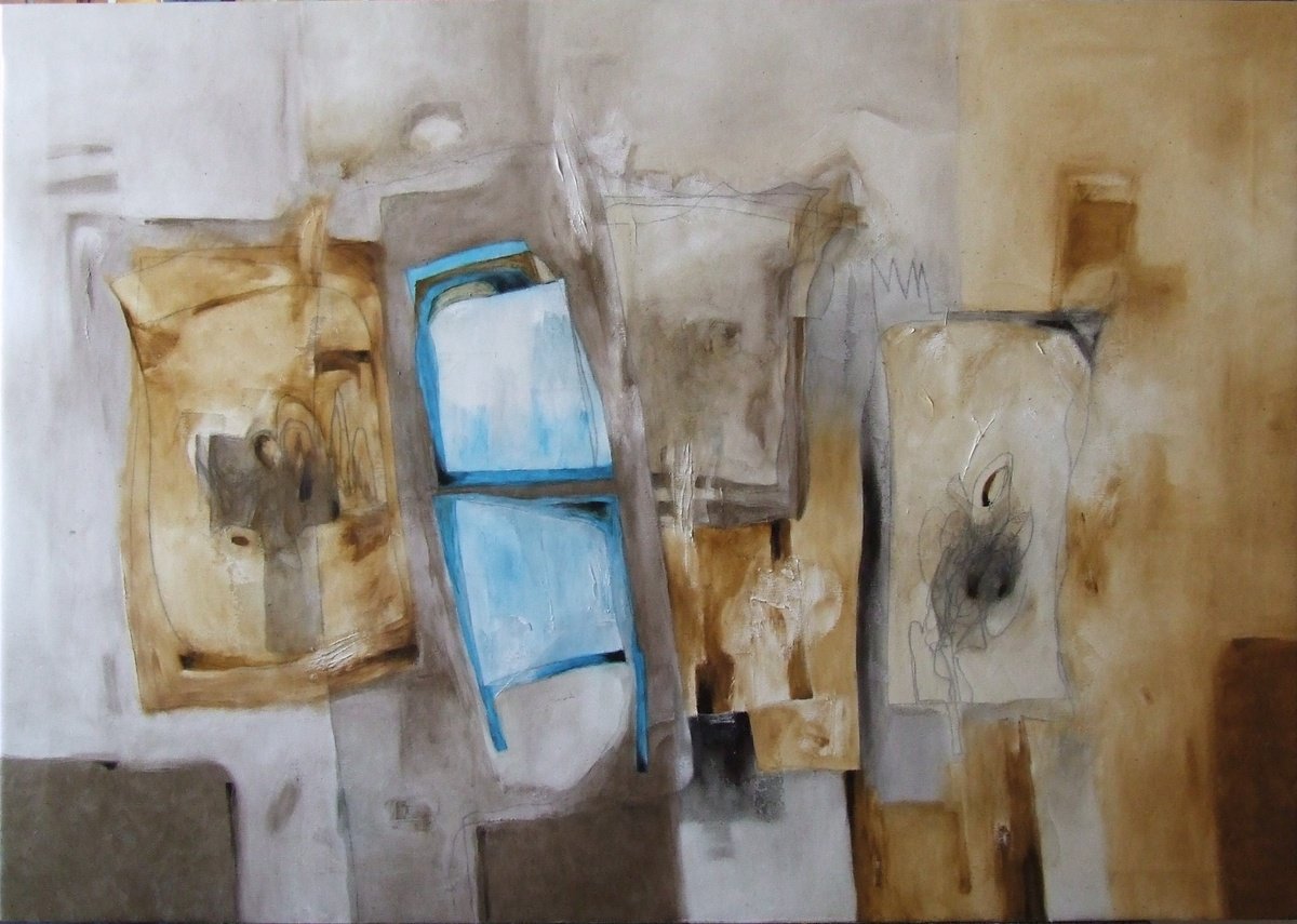 Abstract Oil Painting By Csaba Csendes, 39 X 28, Az Idegen, Original Artwork