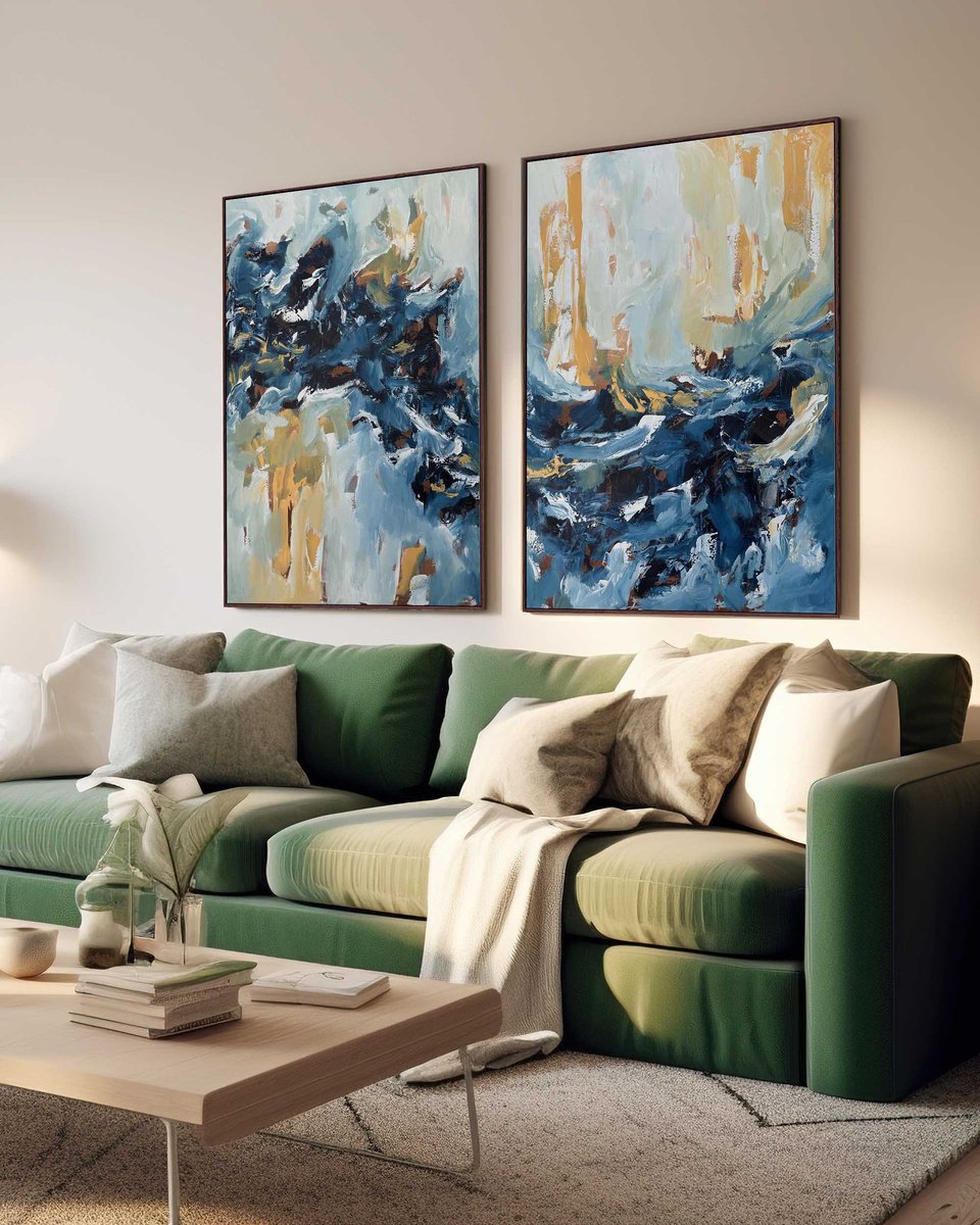 Abstract Landscape Acrylic Painting By Omar Obaid, 79 X 59", Creating A New Path, Original Artwork