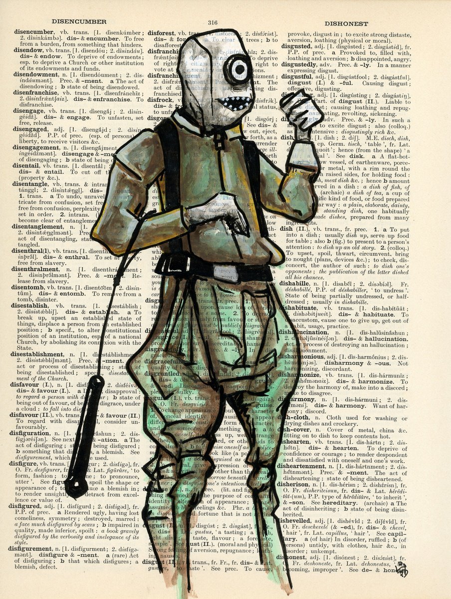 Abstract Collage By Jakub Dk - Jakub D Krzewniak, 8 X 11, Military Monoculus, Original Artwork