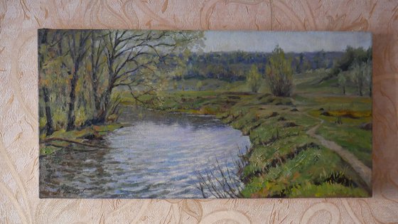 Sunny spring - spring landscape painting