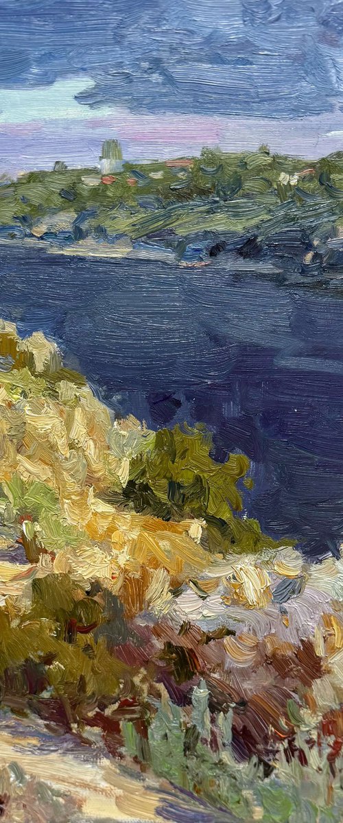 Riverbank Under Summer Sky by Nataliia Nosyk