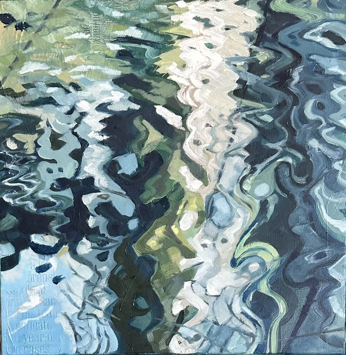 Abstract Oil Painting By Alessandra, 12 X 12, Reverent- Origins Series., Original Artwork