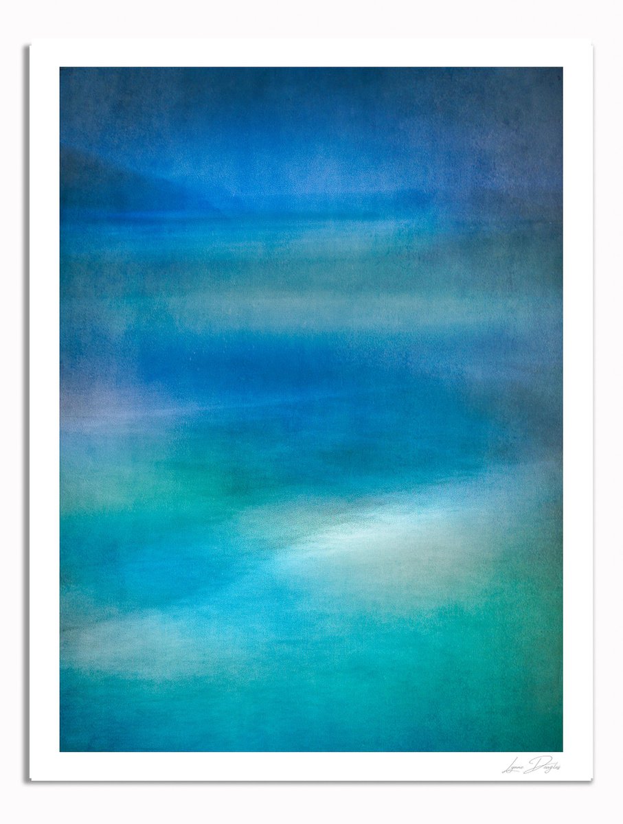 Large Vertical Abstract - Moody Blue Daydream by Lynne Douglas