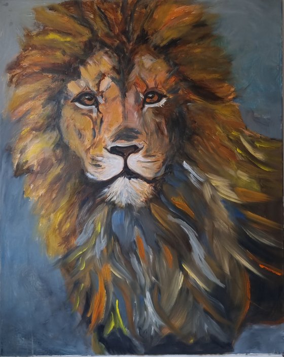 I'll protect u, lion painting