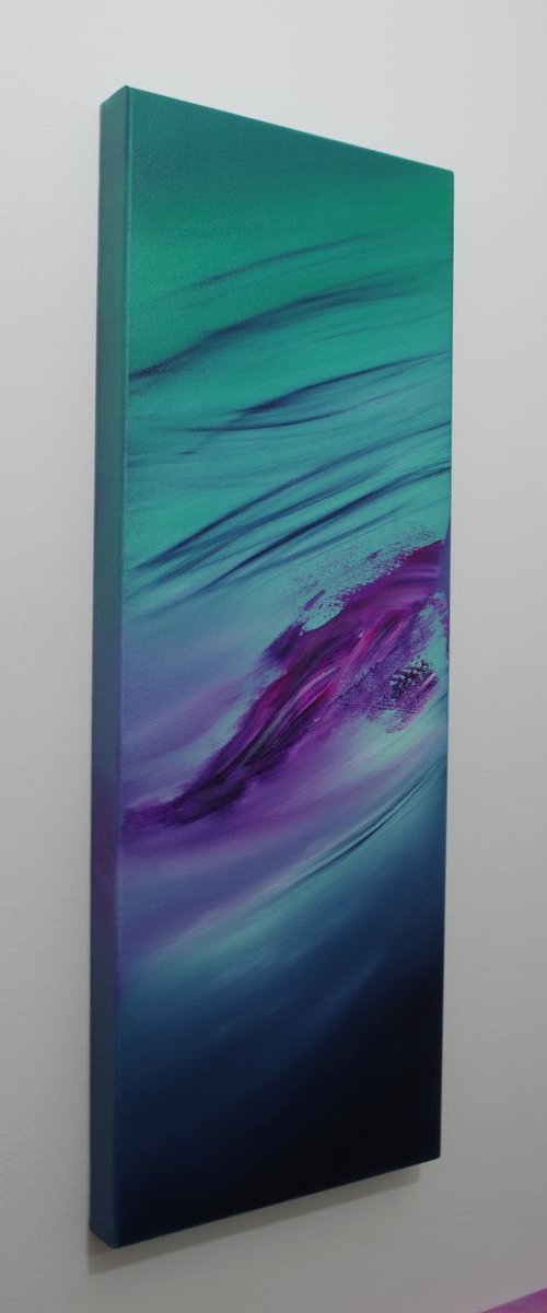 Immensity I (the series), 30x80 cm, Deep edge, Original abstract painting, oil on canvas by Davide De Palma