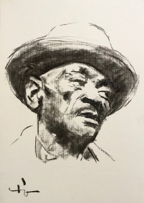 Blues Portrait : Mance Lipscomb by Dominique Dève