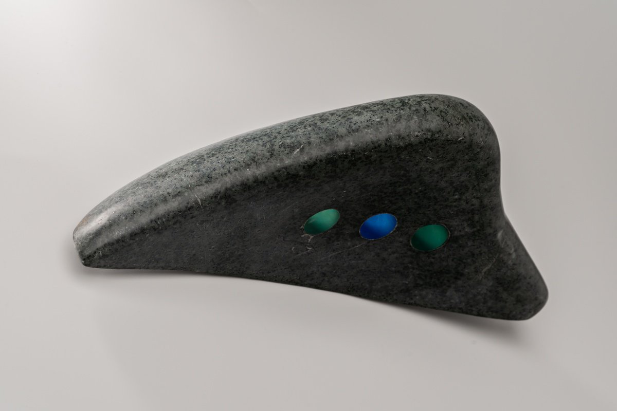 Abstract Stone Sculpture By George Tilelis, 12 X 5, Wave Stone, Original Artwork