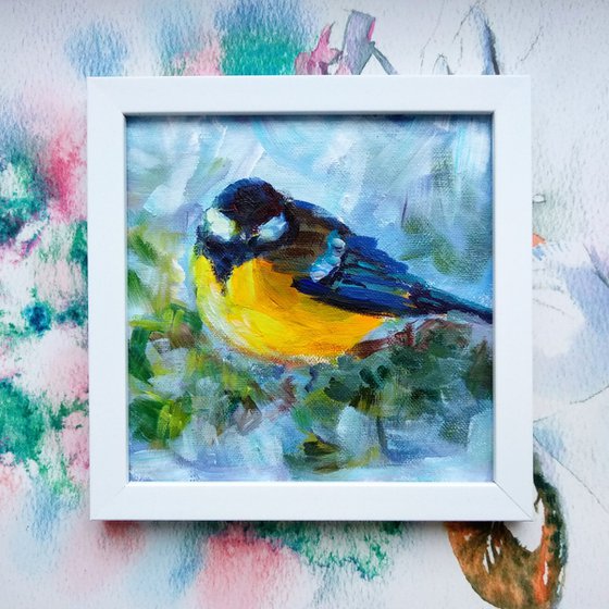 Chickadee Bird Painting Garden Birds Nature Art