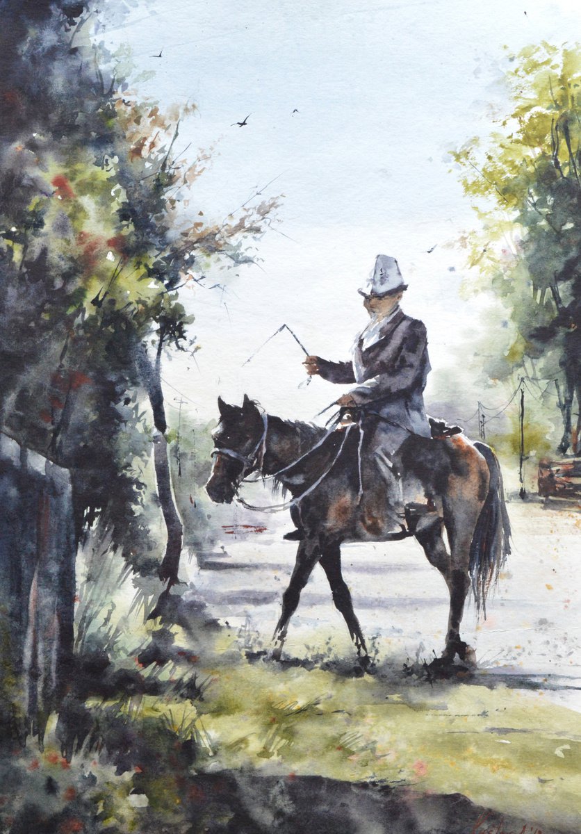 Man on horse by Anastasia Kustova