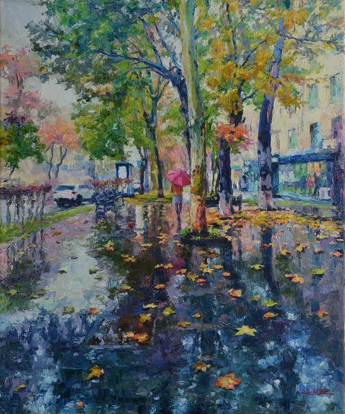 Rainy day in the city by Vachagan Manukyan