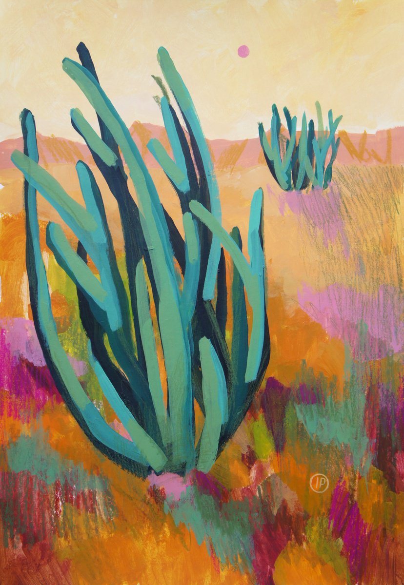 Impressionistic Landscape Painting By Irina Plaksina, 12 X 17, Texas Afternoon, Original Artwork