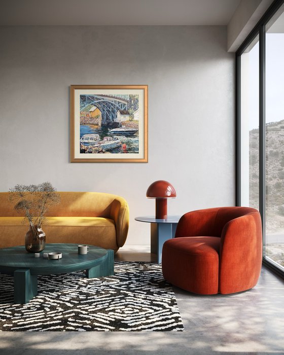 Walking under the bridge