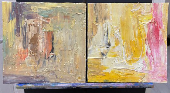 Memories V — diptych, contemporary abstract