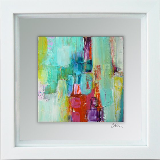 Framed ready to hang original abstract  - Chasing rainbows #2