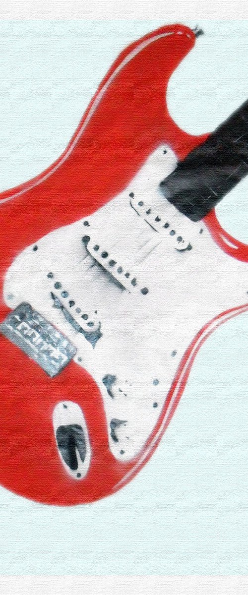 STRAT (RED ON A BOX CANVAS). by Juan Sly