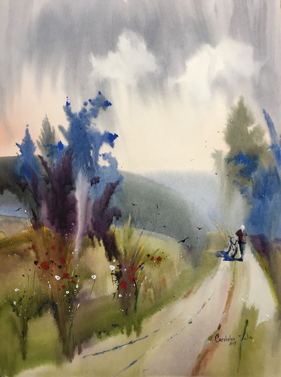 Watercolor “On the way”