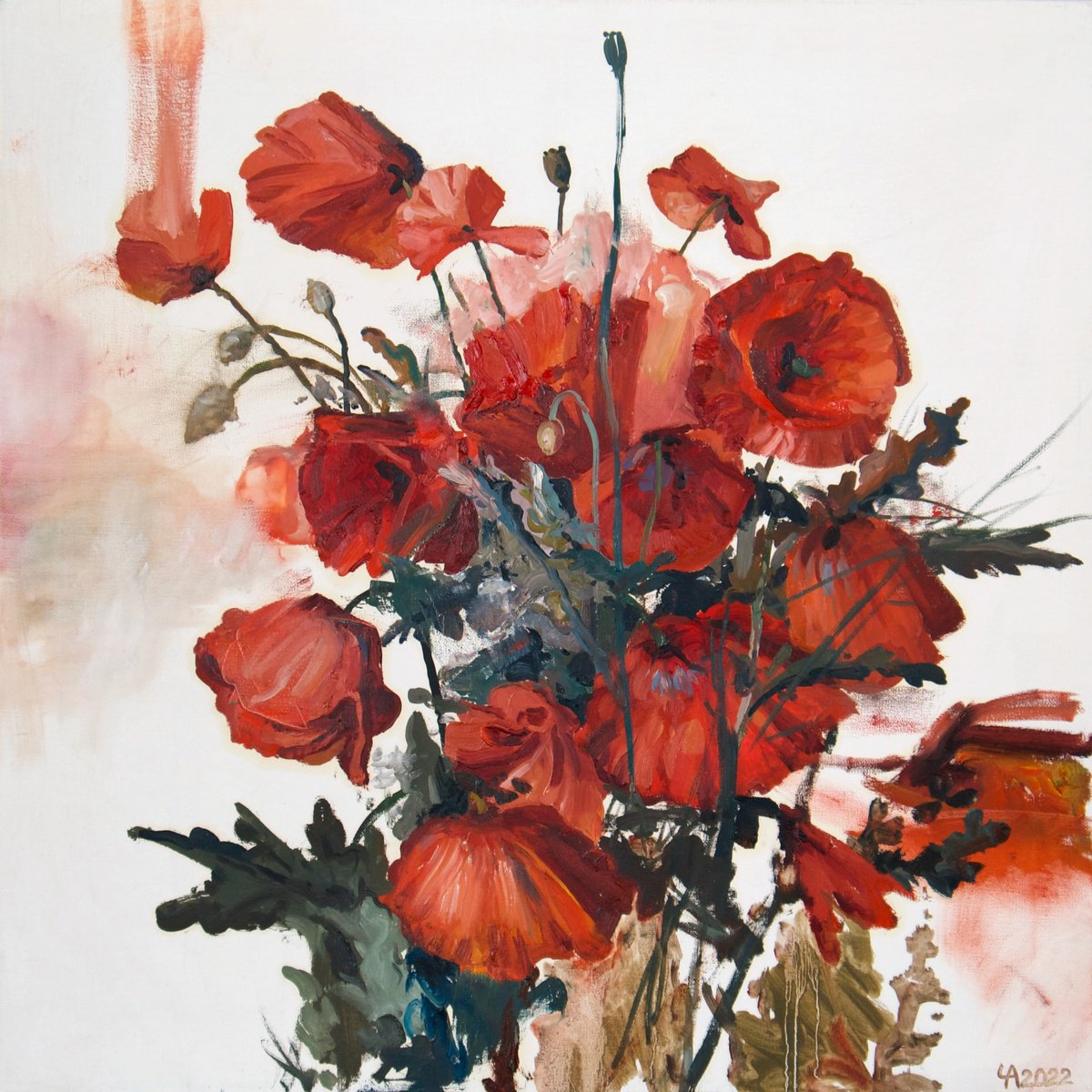 Expressive Oil Painting , Spring Flashing By I By Anastasia Chernysheva, 24 X 24, Artwork For Sale On Artfinder