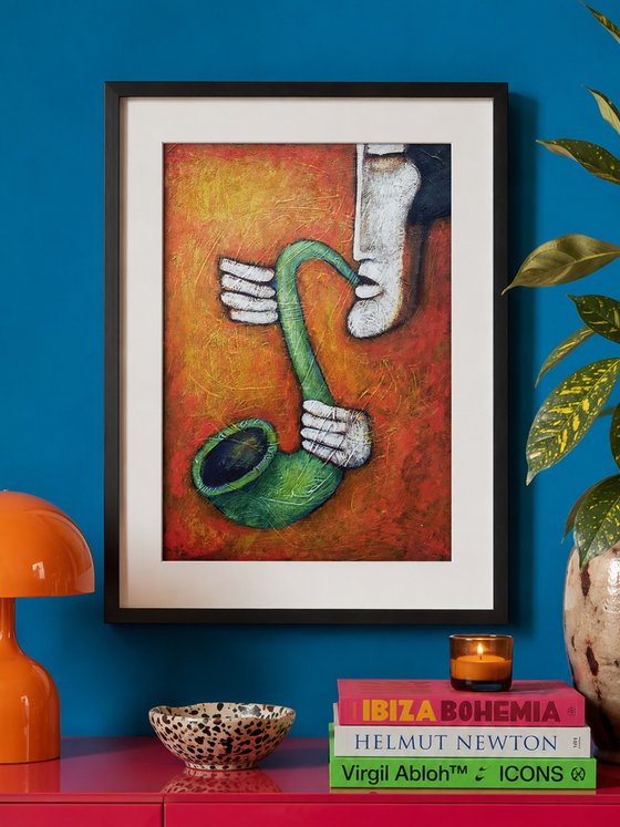 Sax Musiek V (30cm x 42cm x 0.1cm)