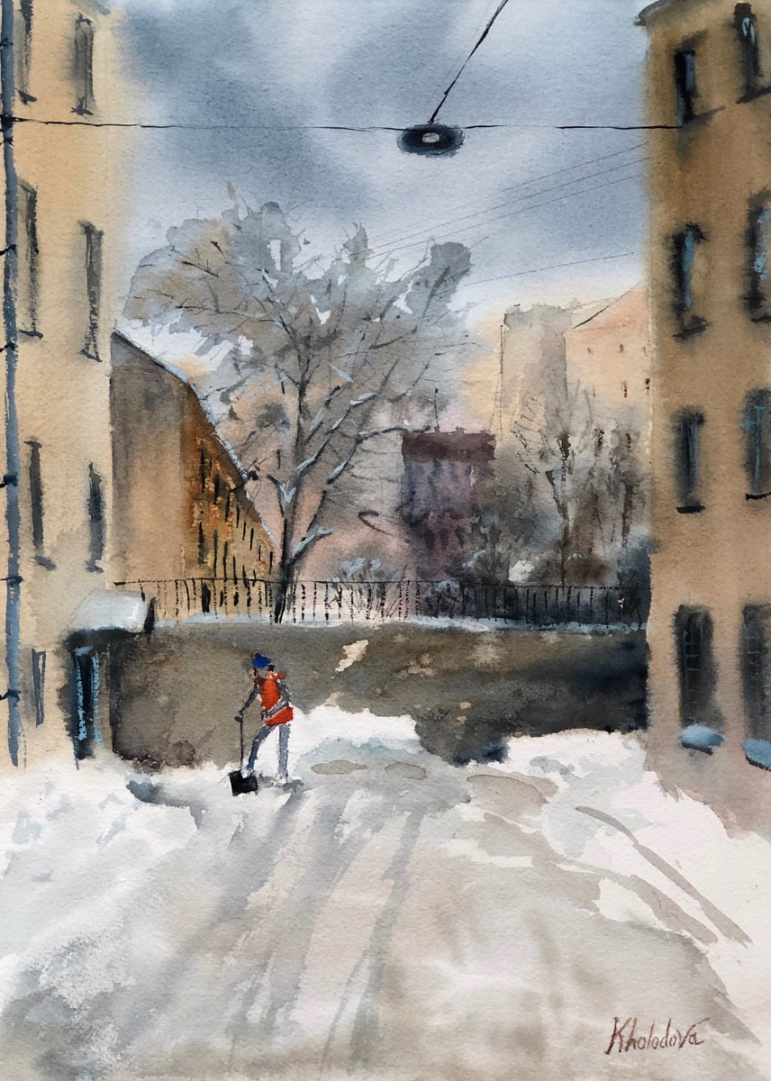 Snowy winter by Olga Kholodova
