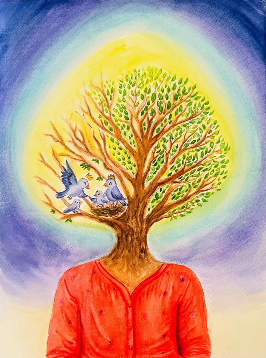 Impressionistic Abstract Watercolour By Neha Soni, 9 X 12", Inner Equilibrium, Original Artwork