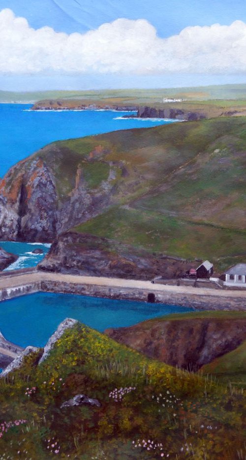 Mullion Cove from the coast path. by Tim Treagust