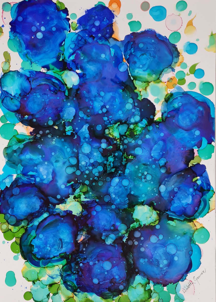Deep Blue Flowers by Wioletta Gancarz