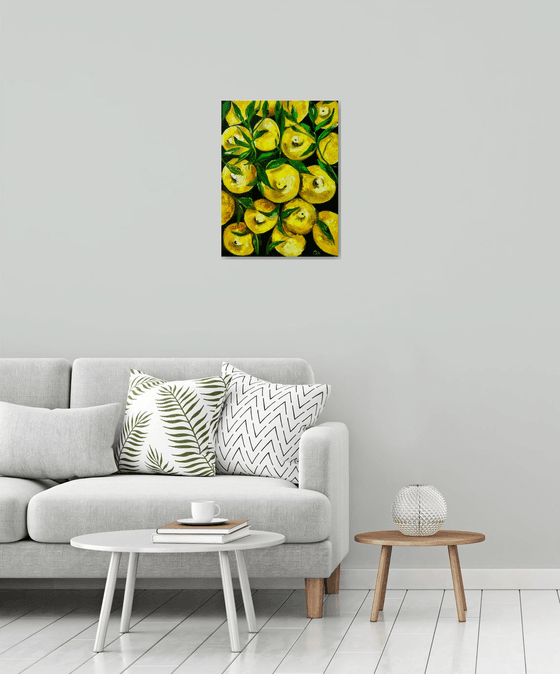 Lemons, oil painting, still life