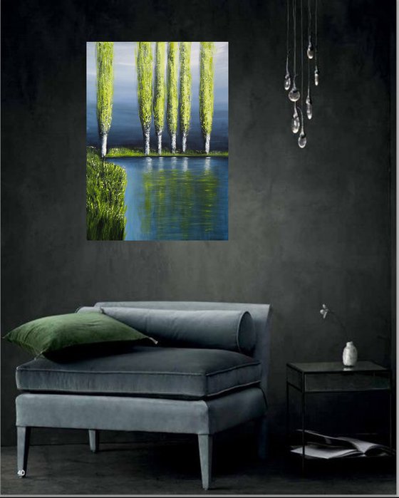 Poplars in Spring -  Fields and Colors Series
