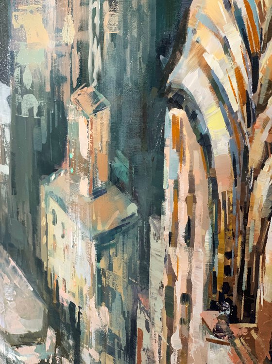 Cityscape Oil Painting - High Above