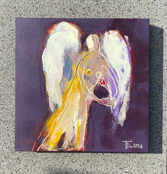 Angel with a flower.